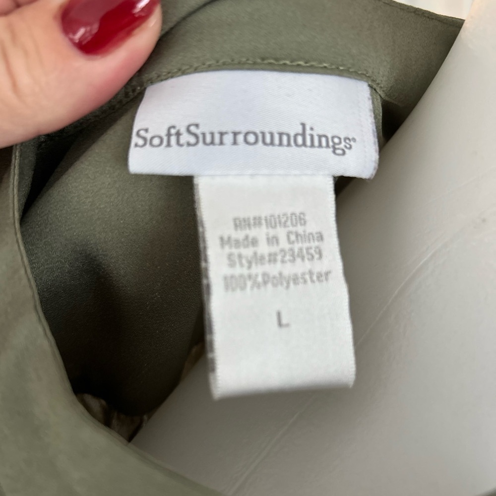 Soft Surroundings Button Front Ruffle Long Sleeve… - image 5